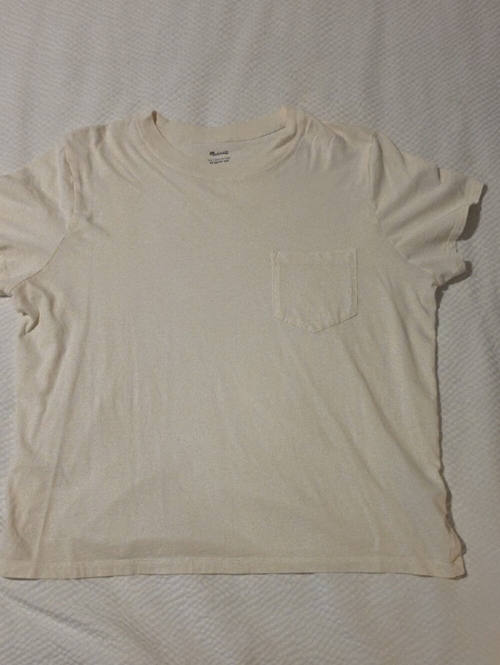 Madewell Light Cream Short-Sleeve Pocket Tee - Picture 3 of 4